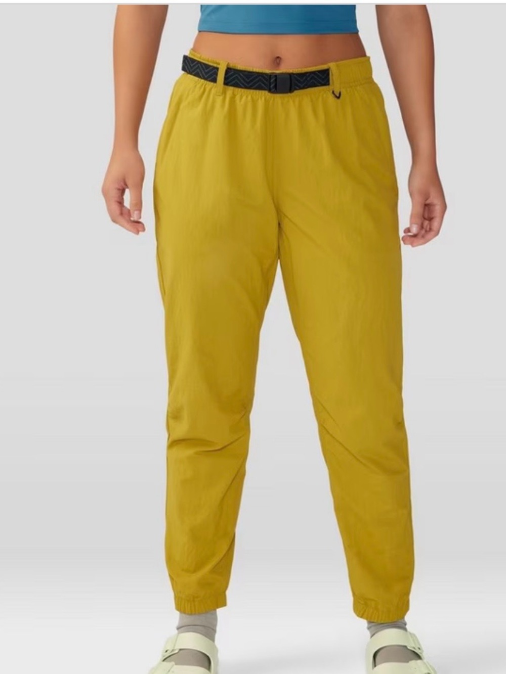 Mountain Hardwear Stryder Mid Rise Jogger Pants Women XS Green Belt Hiking UPF